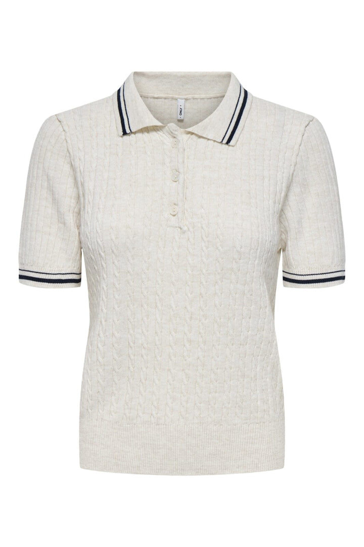 Only - Onlcanton Ss Polo Pull Knt - 4931897 Black Birch Melange/Fmop Button