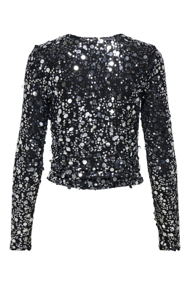 Only - Onlcatina Ls Sequins Top - 4866241 Silver