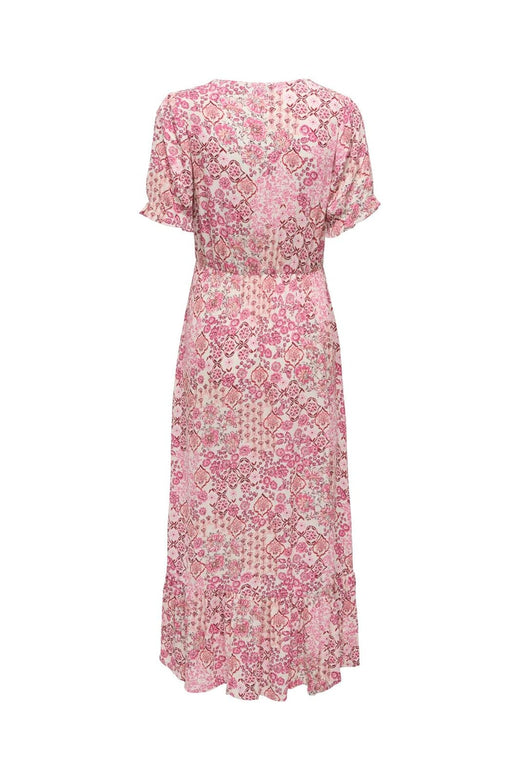 Only - Onlchianti S/S Long Dress - 5023447 Marshmallow Dusty Rose Graphic