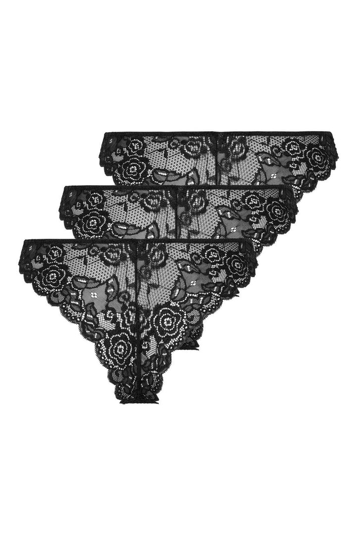 Only - Onlchloe Lace Brazil 3-Pack Acc - 4801845 Black X3