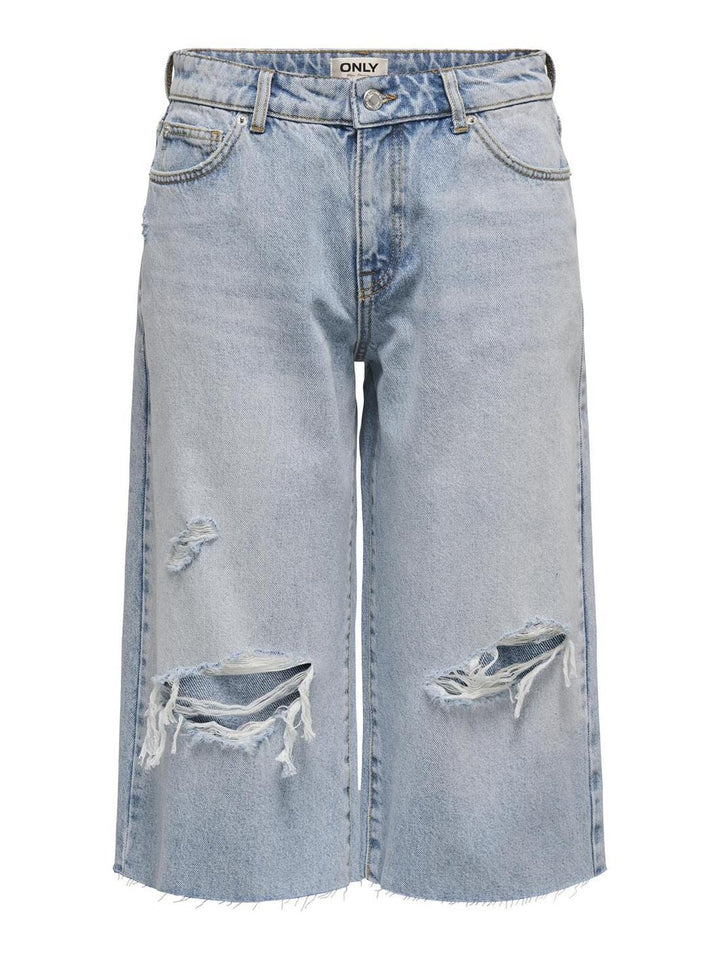 Only - Onlcobain Reg Dest W Long Shorts Tai - 4769481 Light Blue Denim