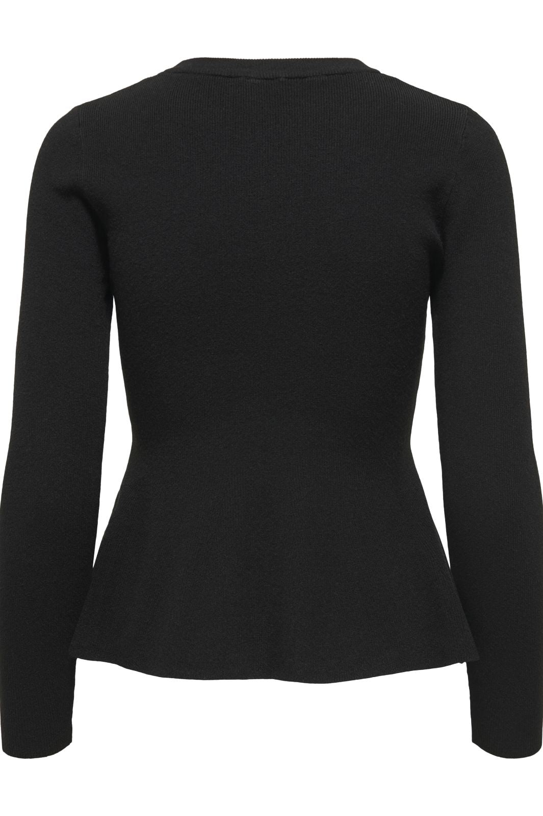 Only - Onlcoco Life Ls Rib Oneck Peplum Cc Knt - 4852742 Black Strikbluser 