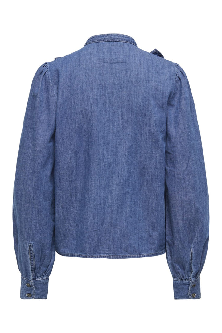 Only - Onldasha-Sevigny L/S Frill Shirt Akm - 4803471 Medium Blue Denim