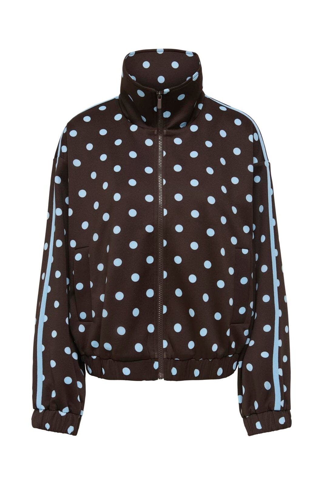 Only - Onldotier Zip Jacket - 5265253 Coffee Bean Cashmer Blue Dots + Panels