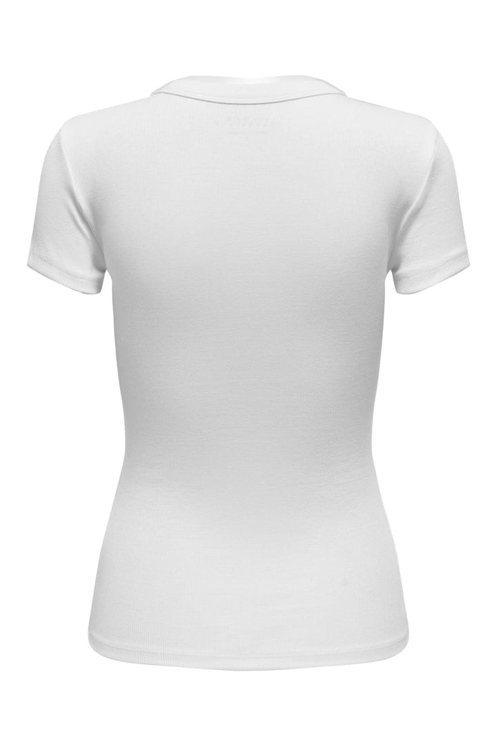 Only - Onleasy S/S O-Neck Top Box - 4571786 Bright White