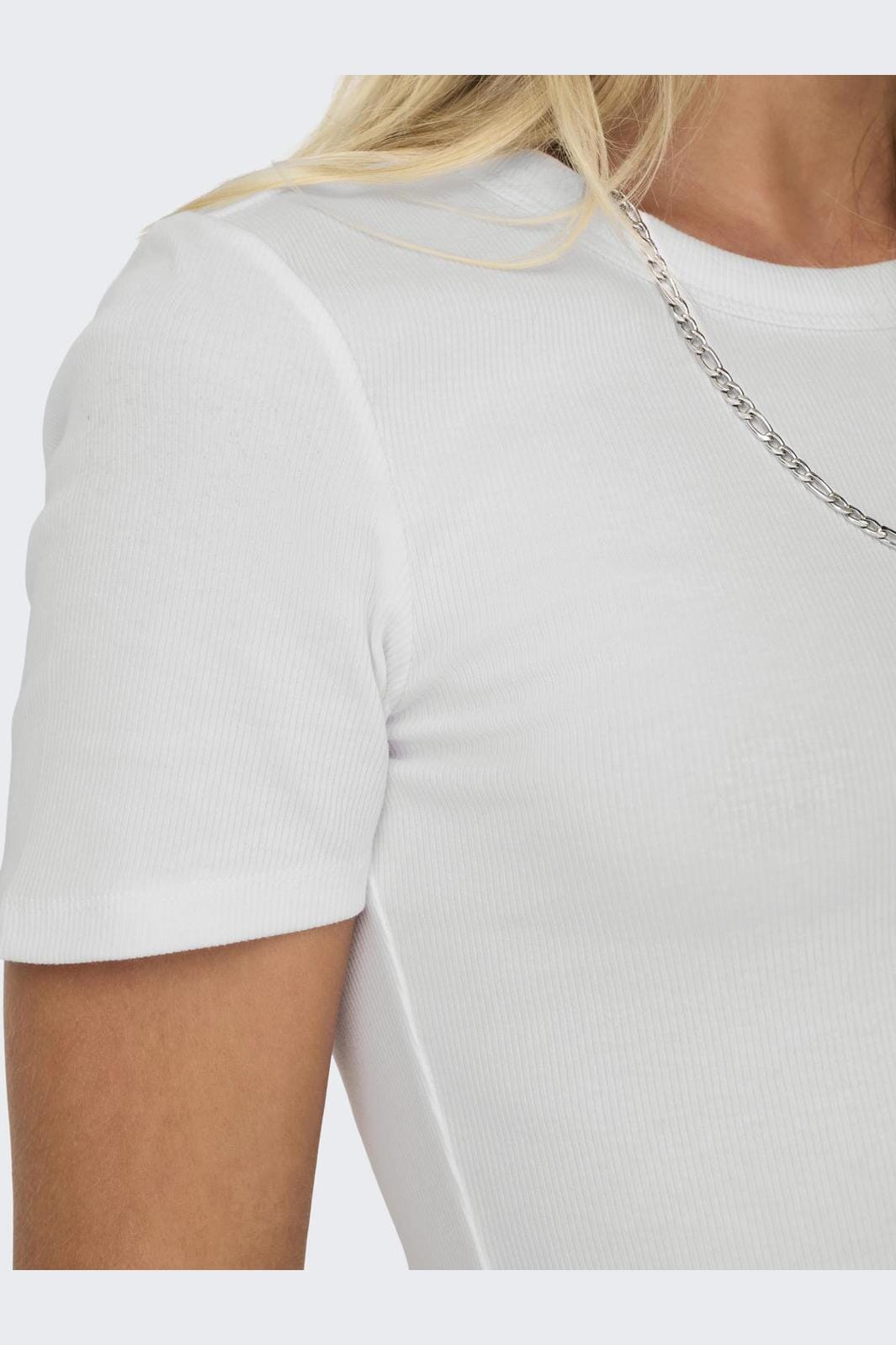 Only - Onleasy S/S O-Neck Top Box - 4571786 Bright White