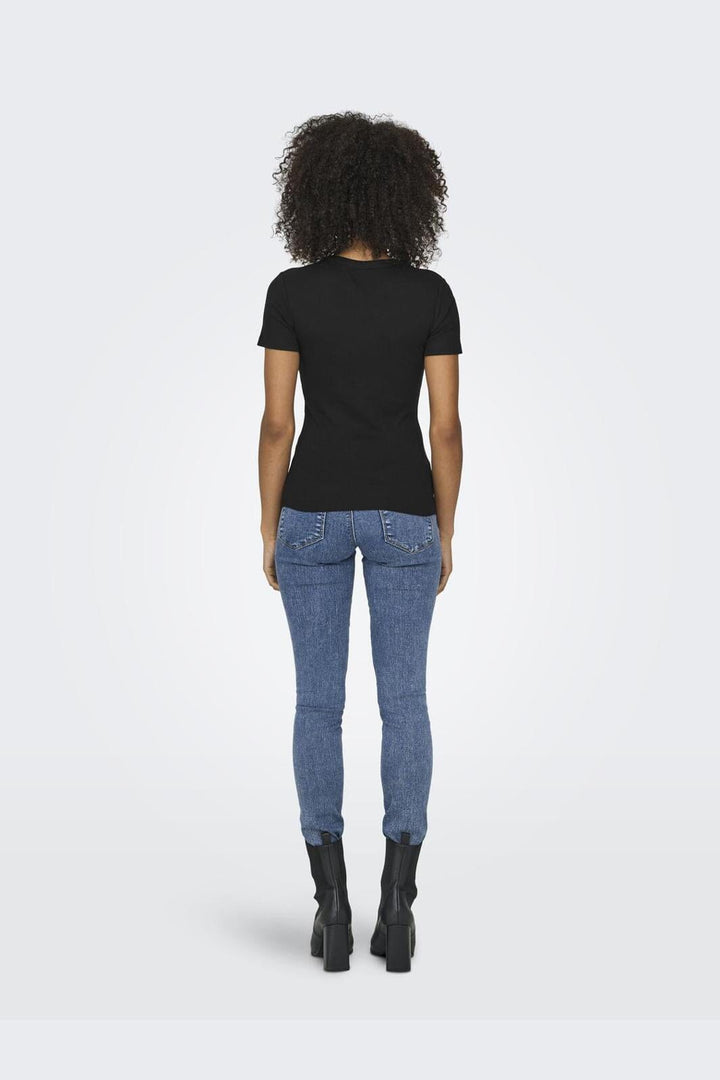 Only - Onleasy S/S O-Neck Top Box - 4629995 Black