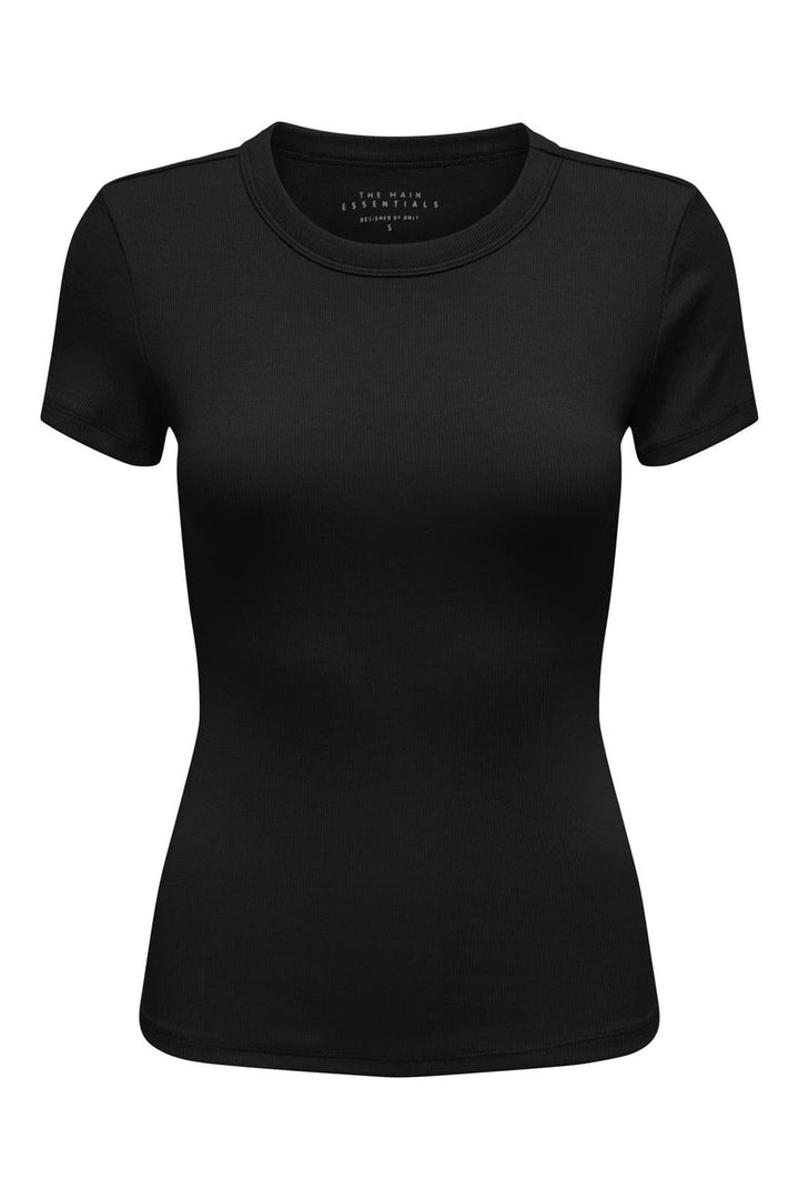 Only - Onleasy S/S O-Neck Top Box - 4629995 Black