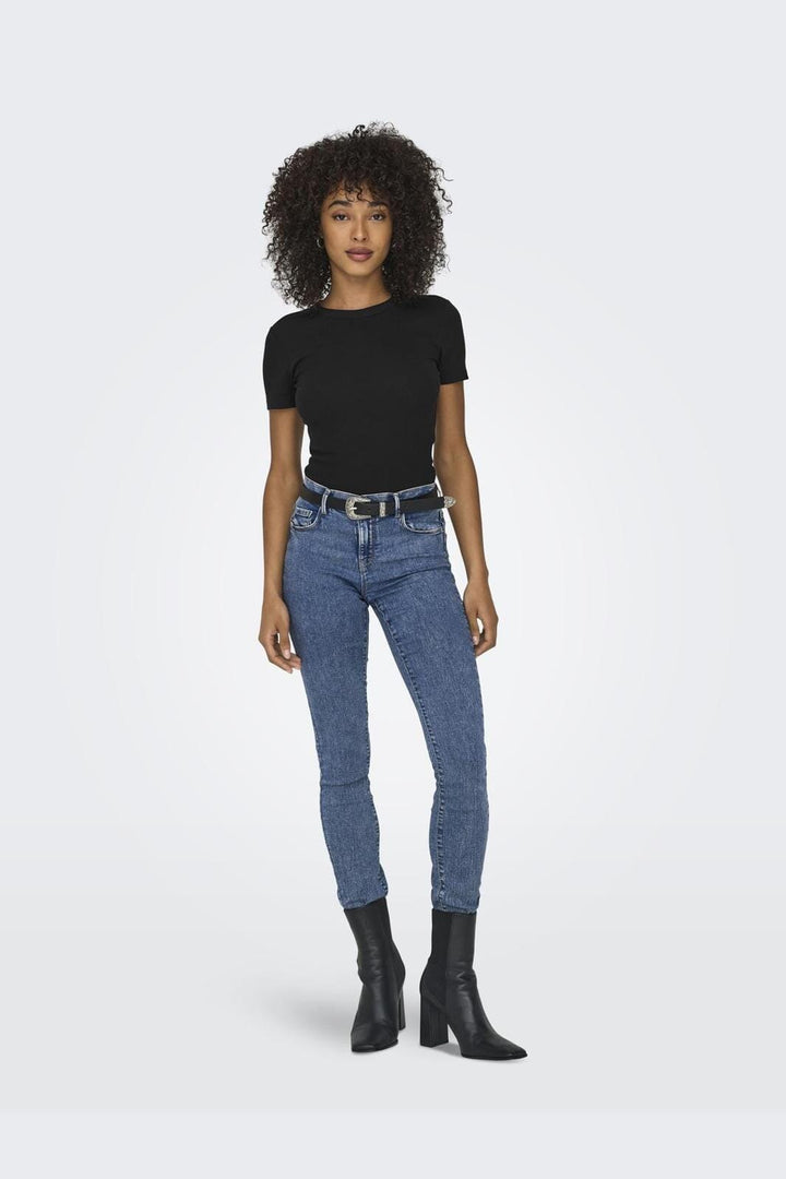 Only - Onleasy S/S O-Neck Top Box - 4629995 Black