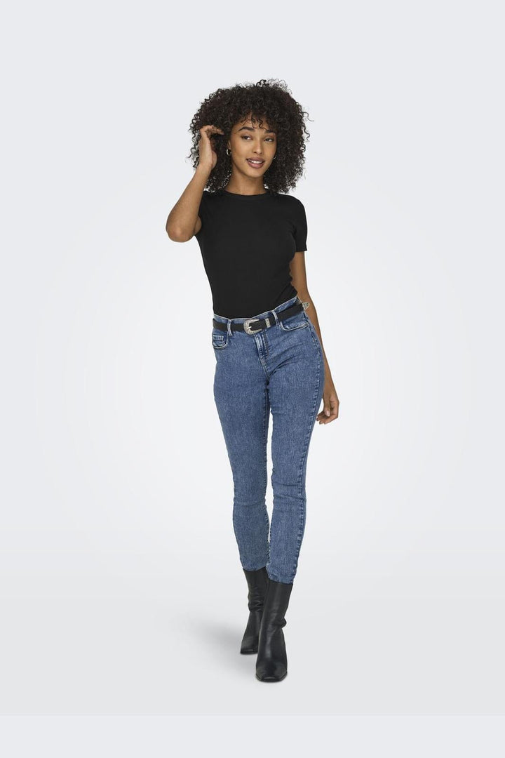 Only - Onleasy S/S O-Neck Top Box - 4629995 Black