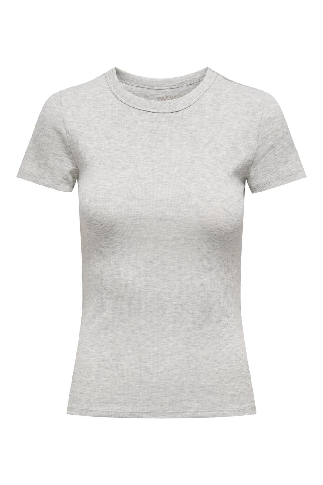 Only - Onleasy S/S O-Neck Top Box - 4696684 Light Grey Melange