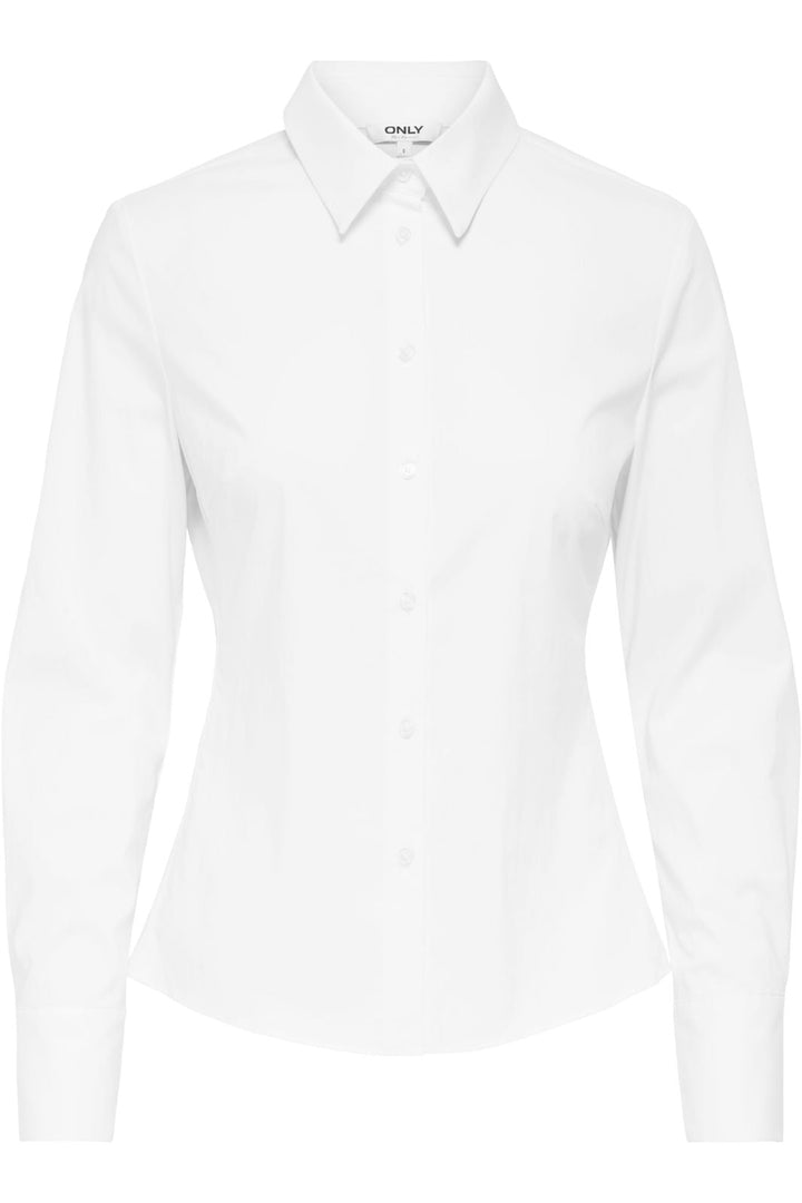 Only - Onlebie Ls Slim-Fit Shirt - 4858209 Bright White Skjorter 