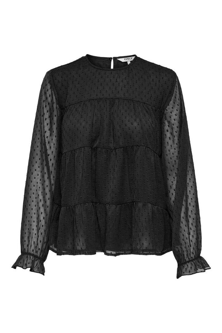 Only - Onleliza Life Ls Dobby Top - 4892506 Black