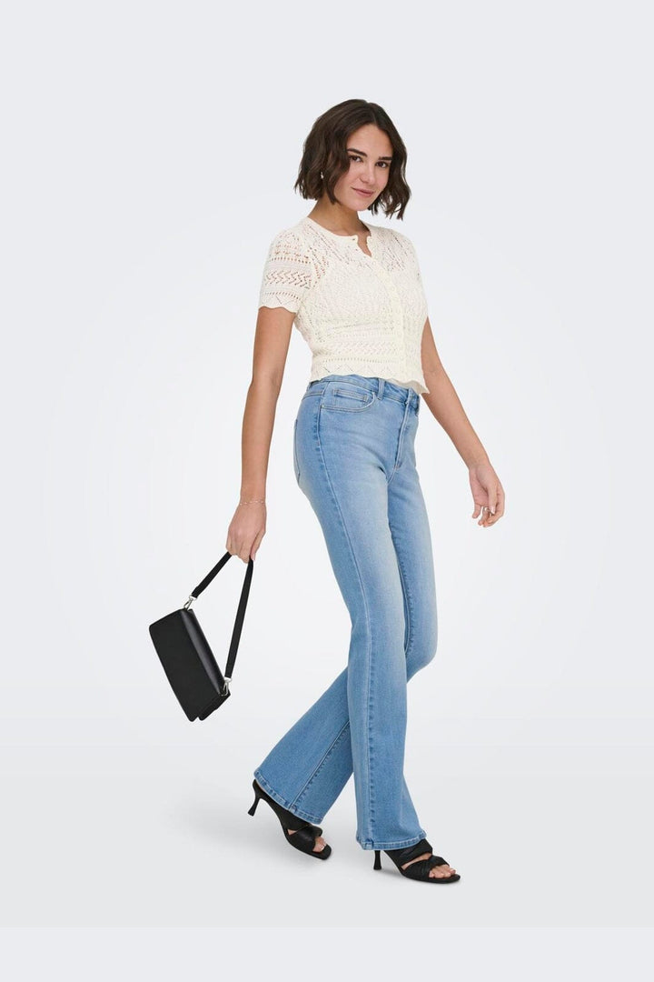 Only - Onlelke Life Ss Pearl Cardigan Cc Knt - 4972395 Birch White Pearl