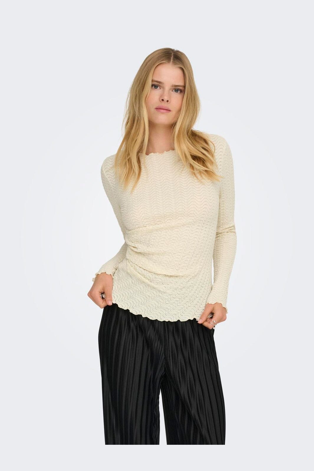 Only - Onlella L/S Ruching Top - 4952823 Birch