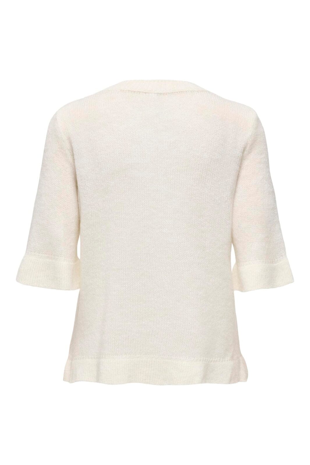 Only - Onlella Ss Frill O-Neck Knt - 4992506 Birch Melange