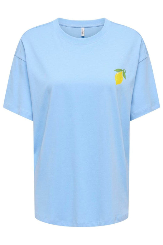 Only - Onlelle S/S Printed Tee - 5005417 Placid Blue Lemoncello (Prism Pink)