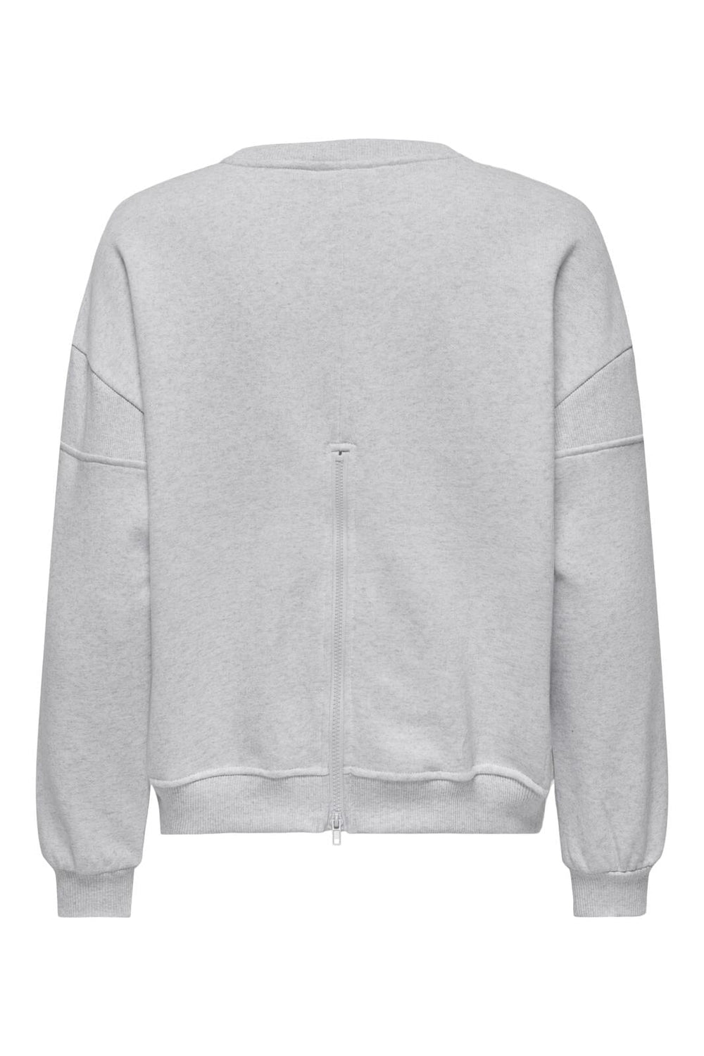 Only - Onlelliot L/S O-Neck Zip Swt - 4636214 Light Grey Melange Labels Brooklyn