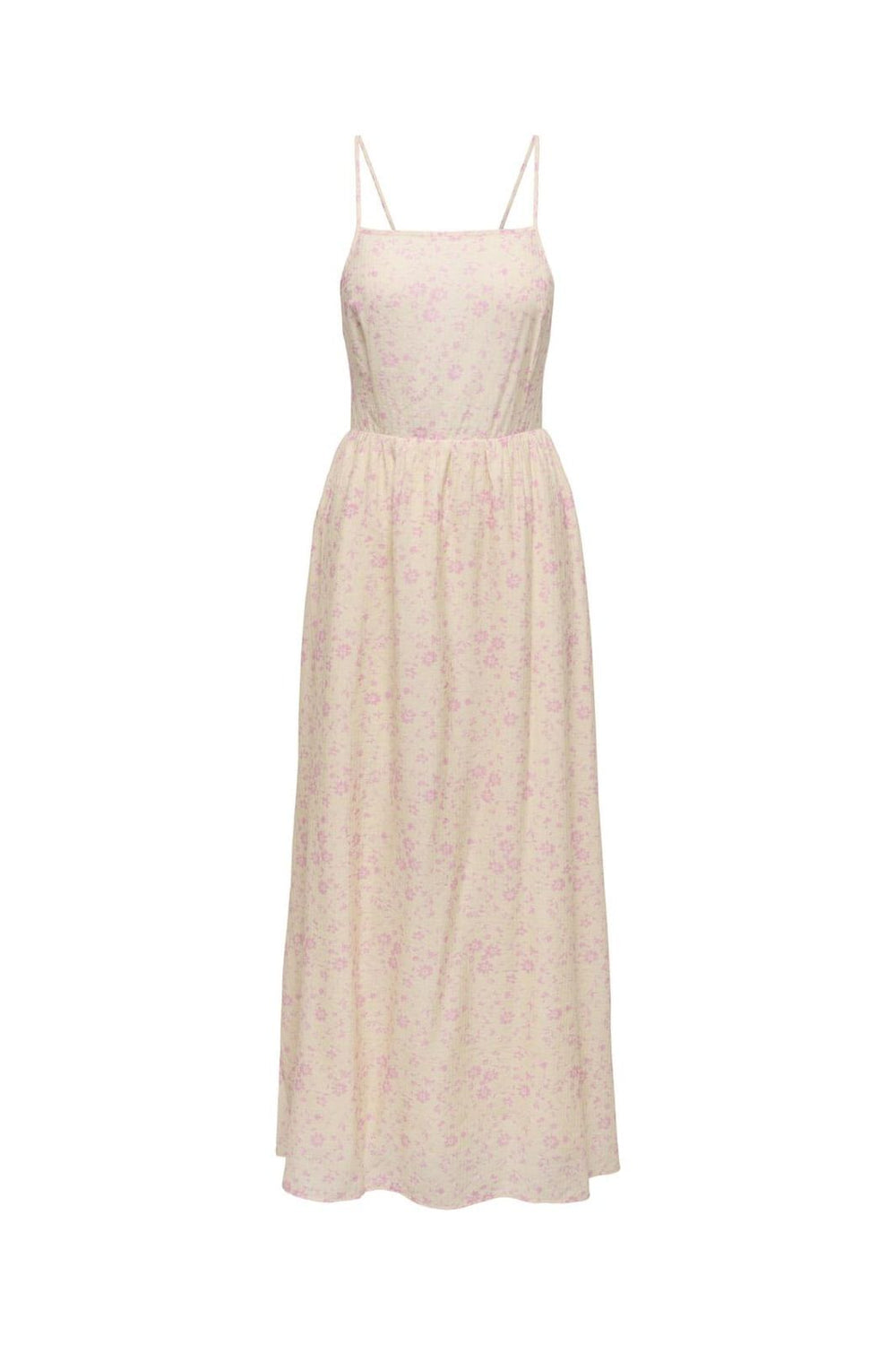 Only - Onleloise Maxi Strap Dress Ox - 4973306 Ecru Pale Pink Flowers