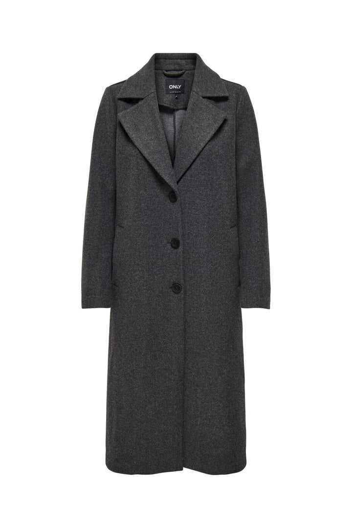 Only - Onlemma Life Reg. Long Coat - 4419727 Dark Grey Melange