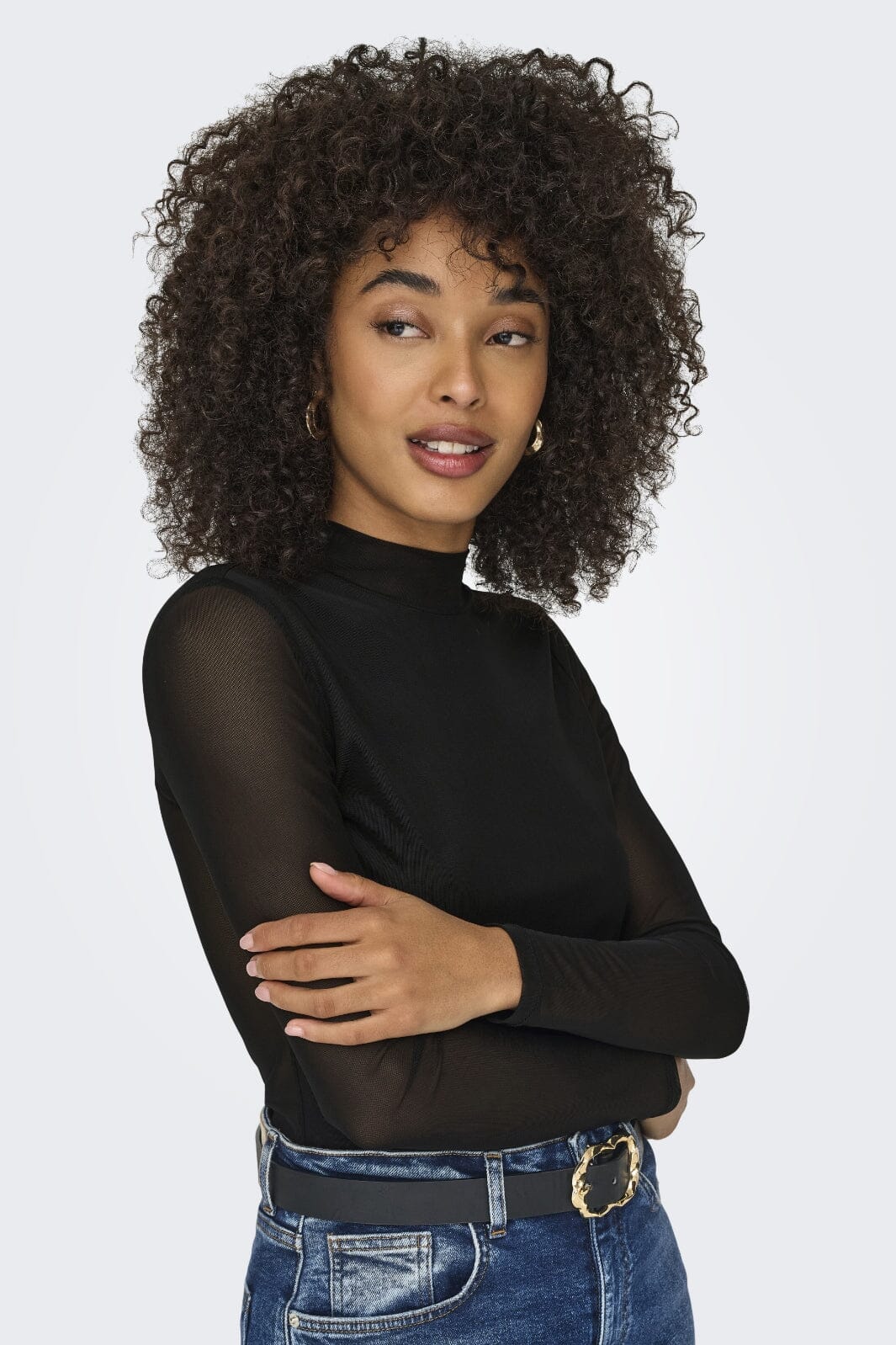 Only - Onlerica Life Mesh L/S Top - 2649422 Black