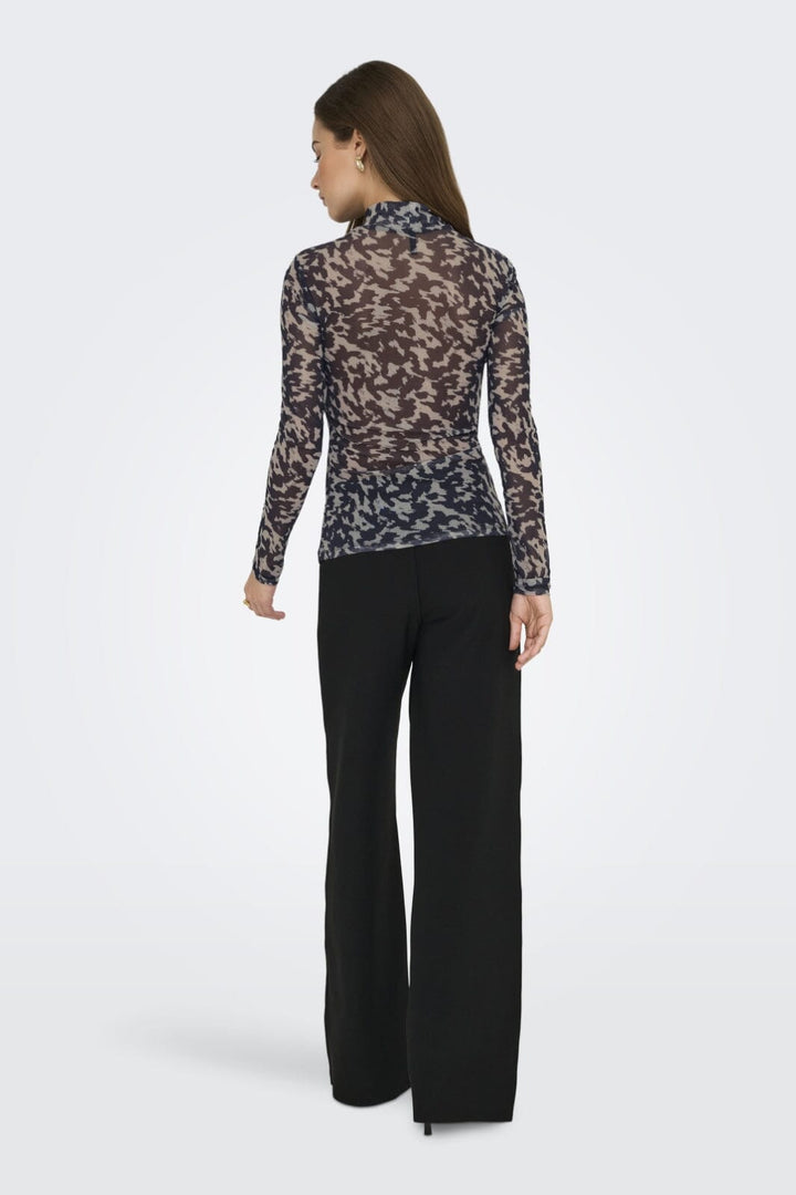 Only - Onlerica Life Mesh L/S Top - 4835464 Blue Graphite Rodeo Pumice