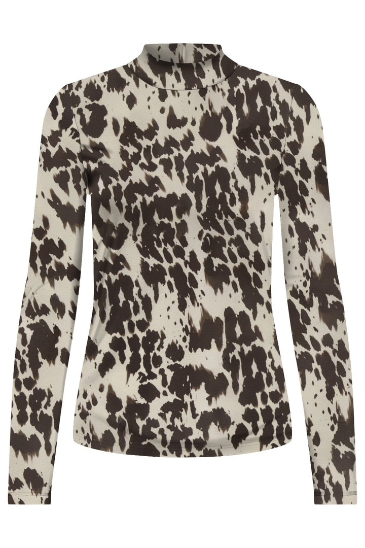 Only - Onlerica Life Mesh L/S Top - 4895995 Black Splassed Cow