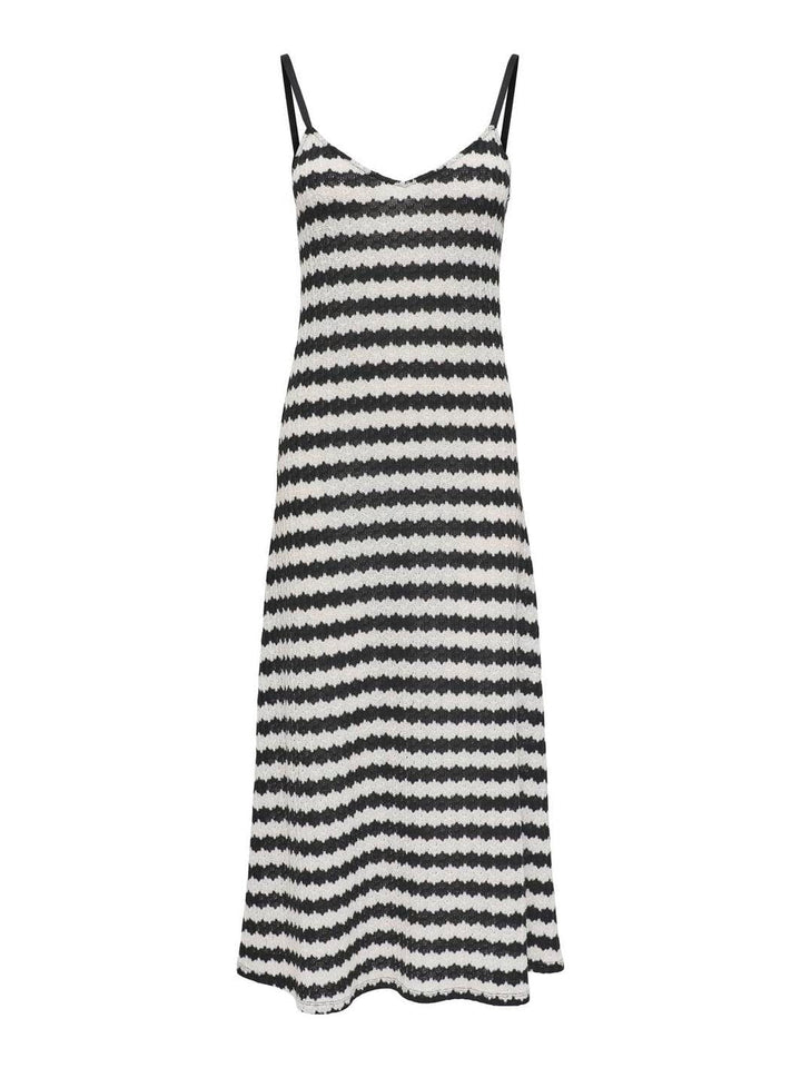 Only - Onlevara Life S/L Stripe Dress - 4855529 Black Cloud Dancer
