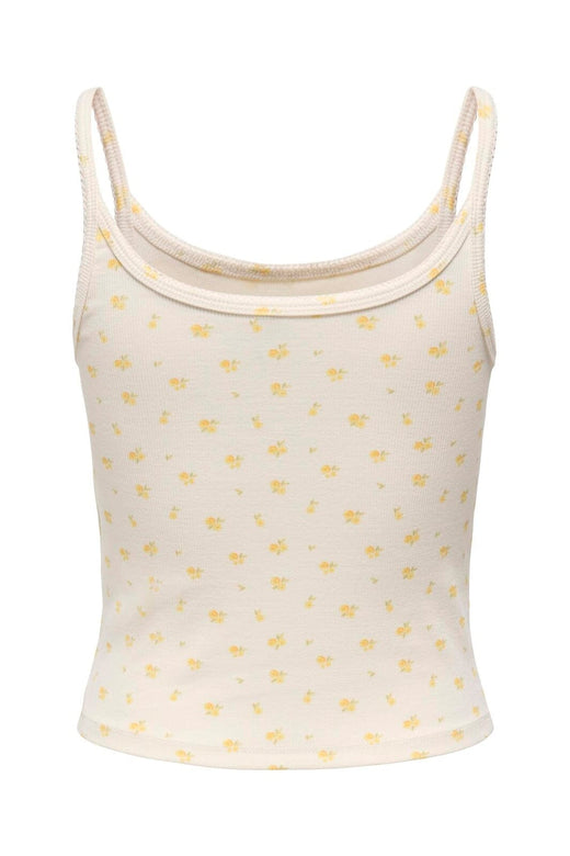 Only - Onleve Singlet Top - 5164845 Cloud Dancer Yellow Kia Flower