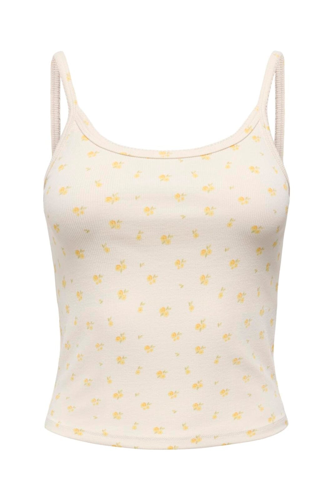 Only - Onleve Singlet Top - 5164845 Cloud Dancer Yellow Kia Flower