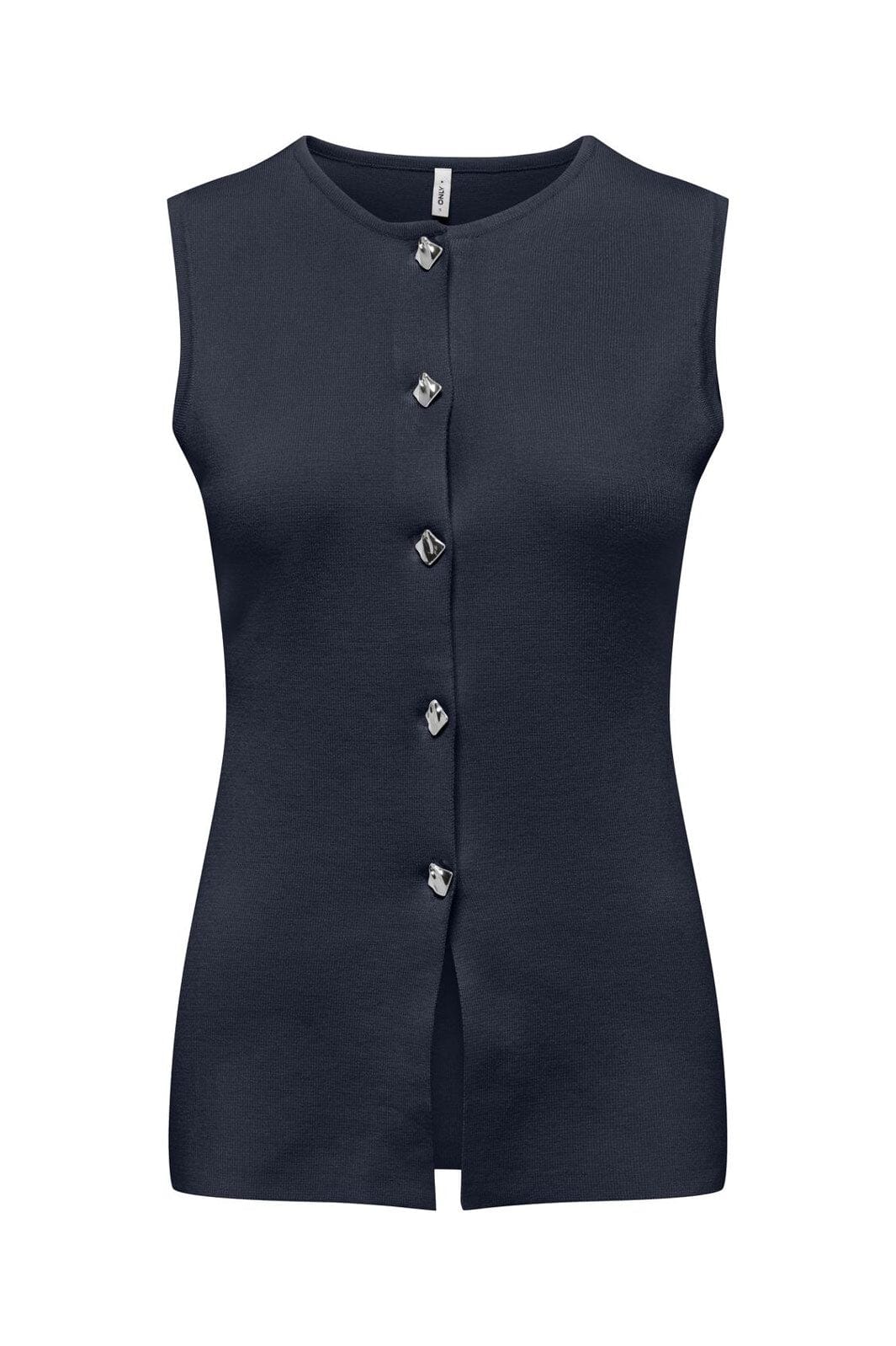 Only - Onlevelin Life Sl Vest Cc Knt - 4981553 Navy Blazer Silver Button