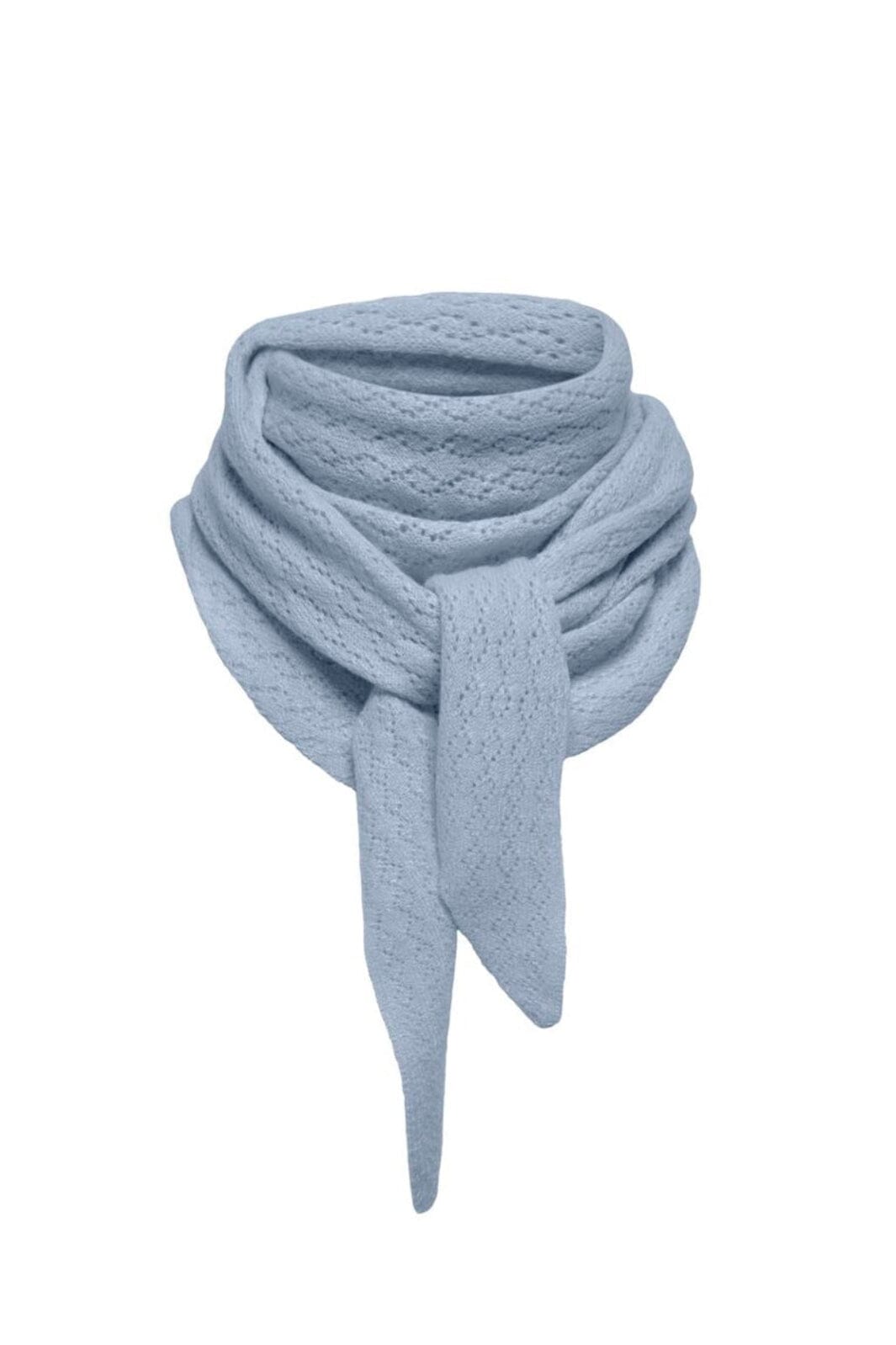 Only - Onlevelyn Pattern Knit Scarf Acc - 4903193 Soft Chambray
