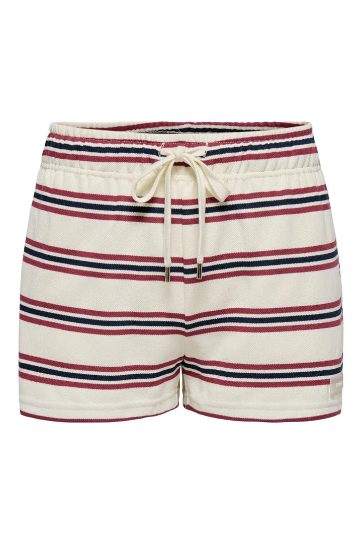 Only - Onlevie Shorts - 4793080 Antique White Navy Blazer+Ruby Wine