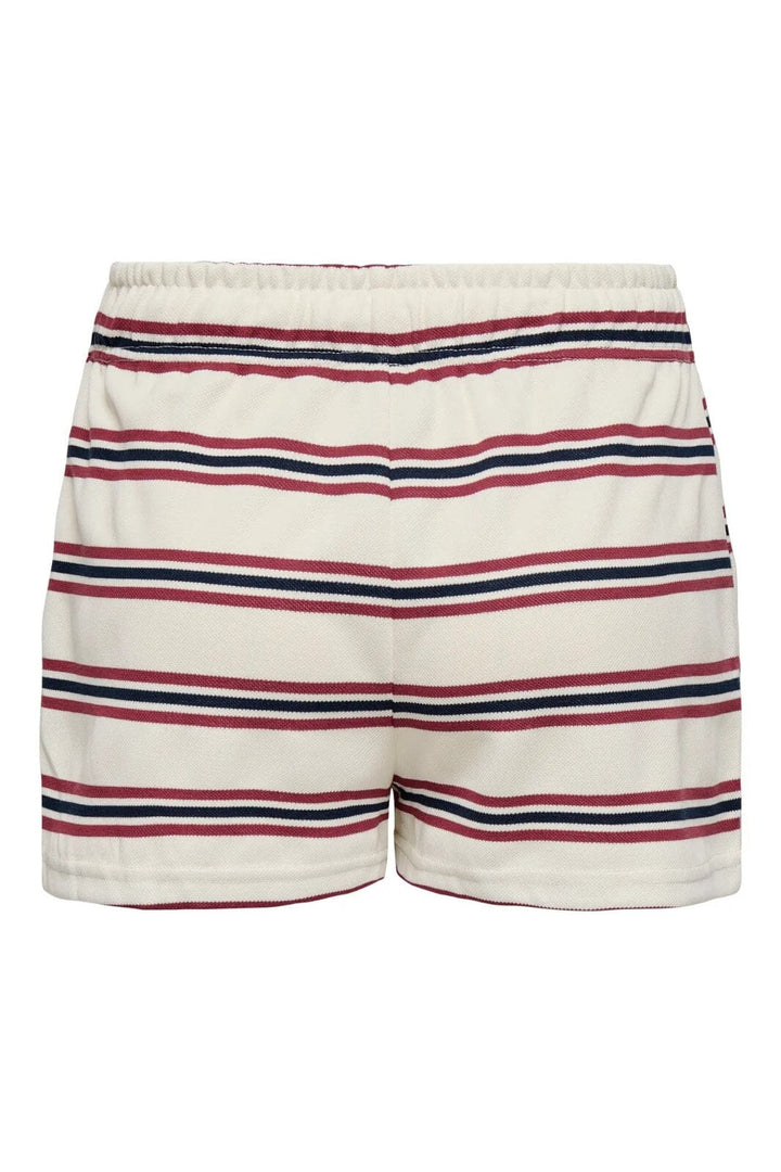 Only - Onlevie Shorts - 4793080 Antique White Navy Blazer+Ruby Wine
