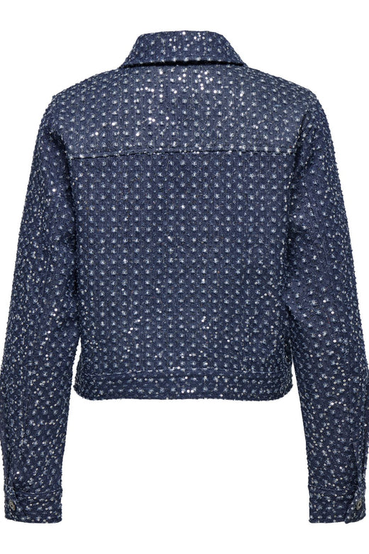 Only - Onlevita Shimmer Boucle Jacket - 4898973 Dark Blue Denim Jakker 