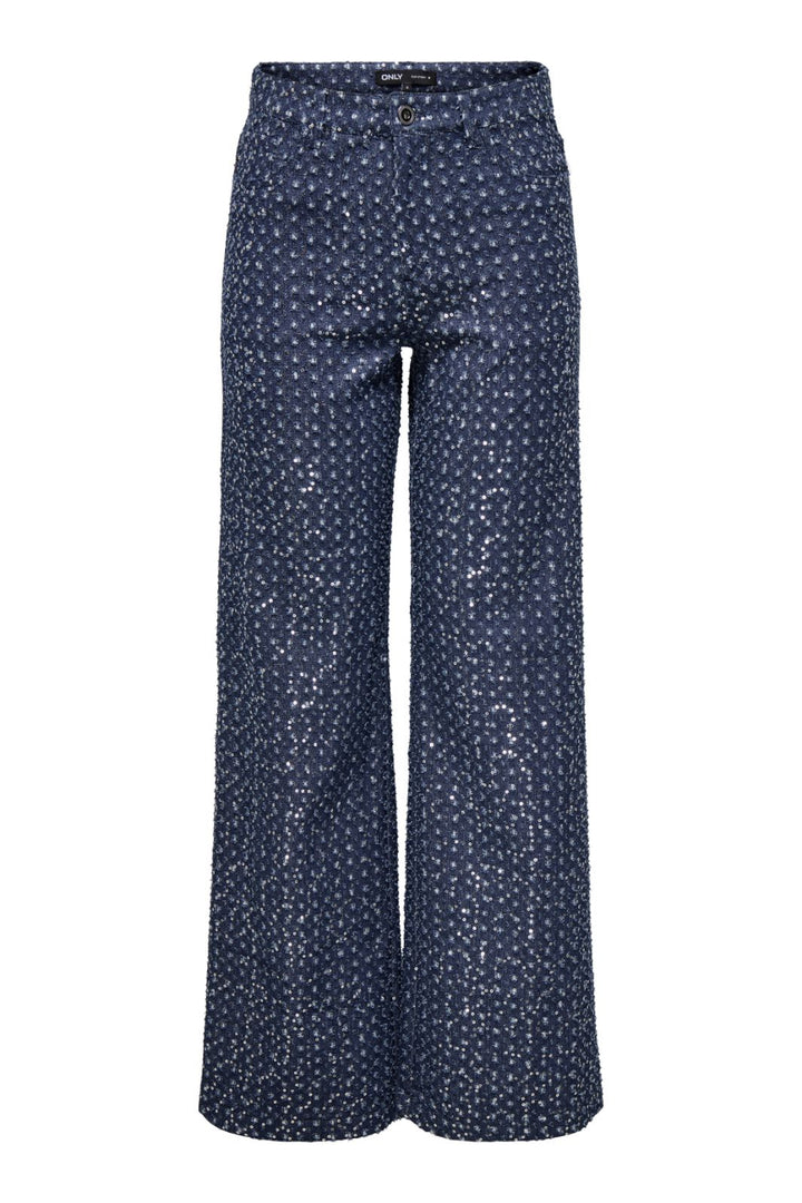 Only - Onlevita Shimmer Pants - 4897058 Dark Blue Denim Bukser 