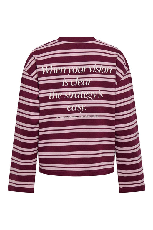Only - Onlfreja L/S Stripe Top Cc - 5128182 Fig Freja New Autumn (Keepsake) + Creative Print