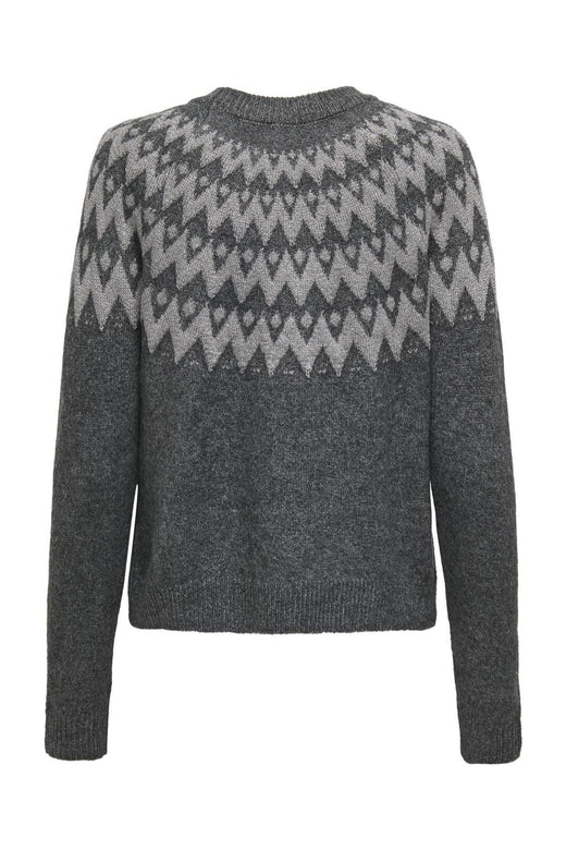 Only - Onlfry Ls Jq Glitter O-Neck Cc Knt - 4776861 Dark Grey Melange Silver Glitter