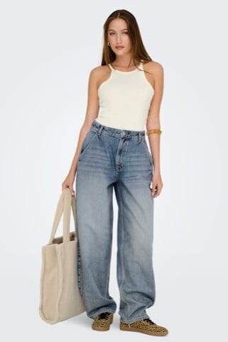 Only - Onlgia Mid Loose Baggy Dot413 - 4520397 Medium Blue Denim Jeans 