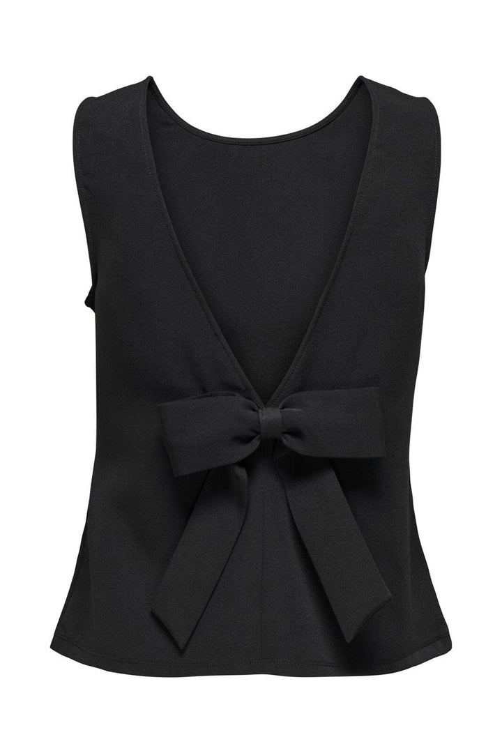 Only - Onlginie Sl Loose Bow Top - 4890292 Black