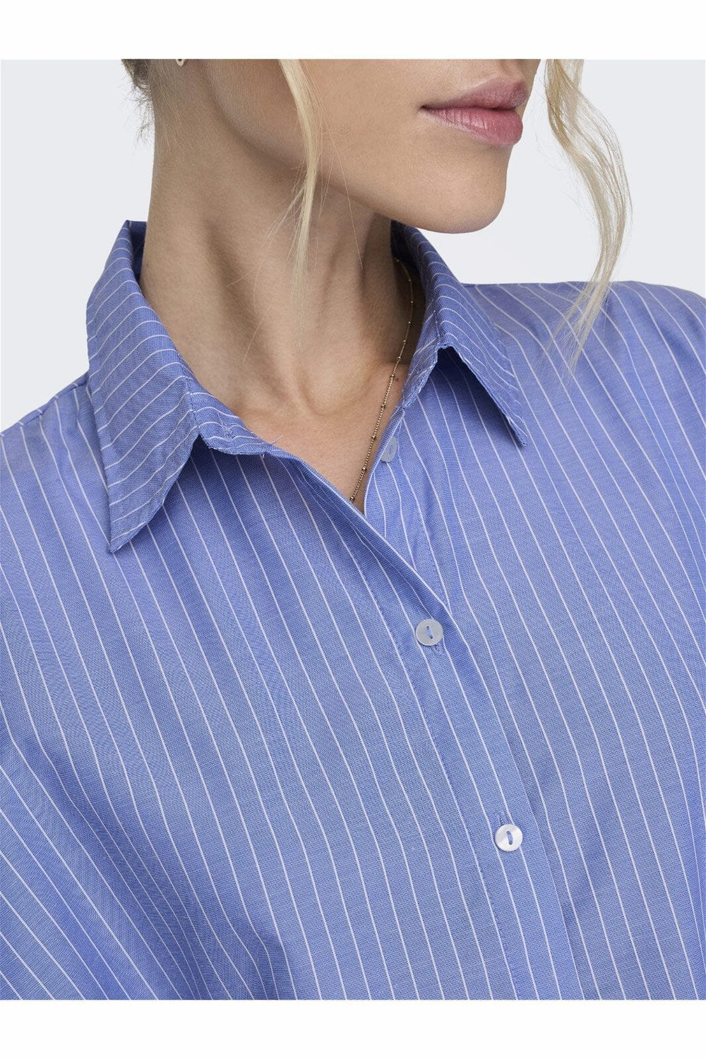 Only - Onlgrace Ls Shirt - 3817811 Moonlight Blue Blue/White