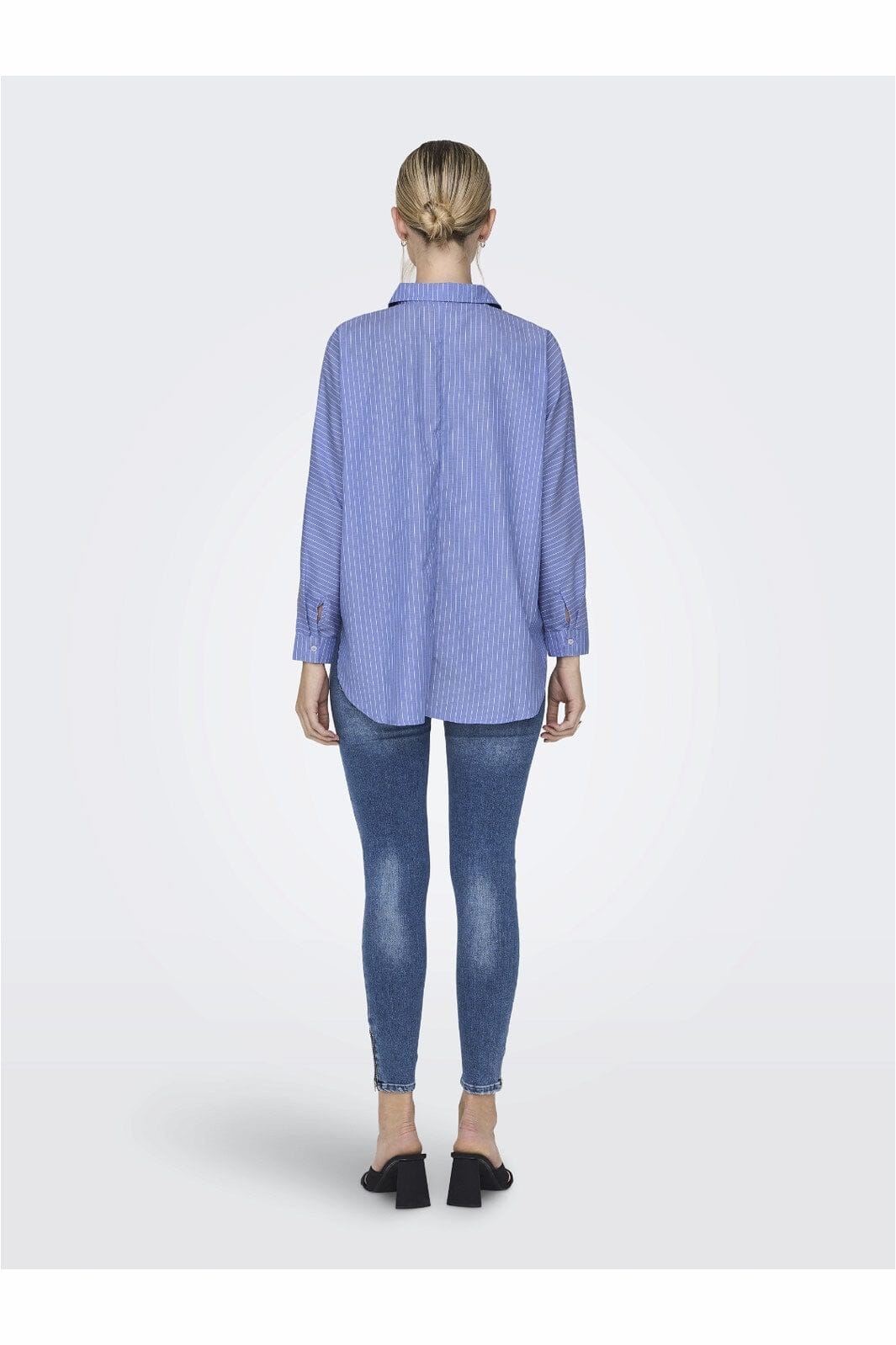 Only - Onlgrace Ls Shirt - 3817811 Moonlight Blue Blue/White