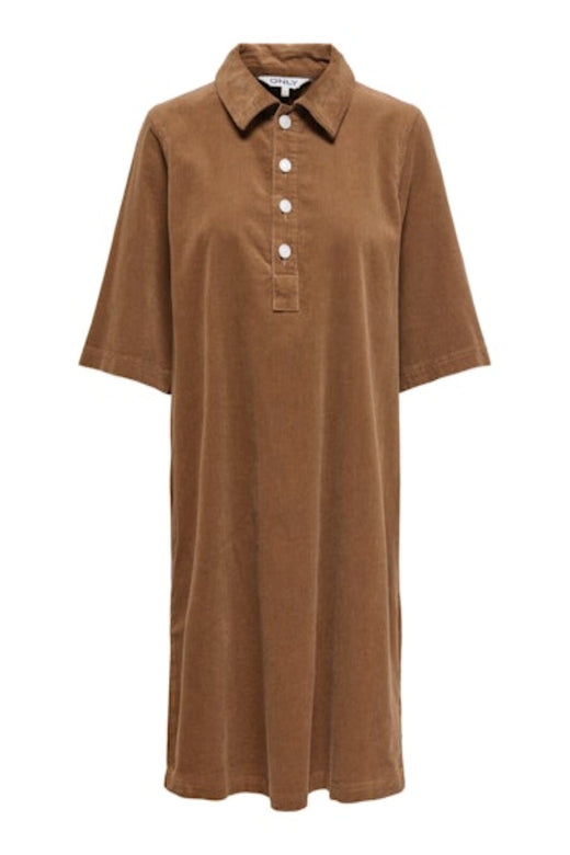 Only - Onlgry-Nessa S/S Cord Dress - 4854608 Toasted Coconut Kjoler 