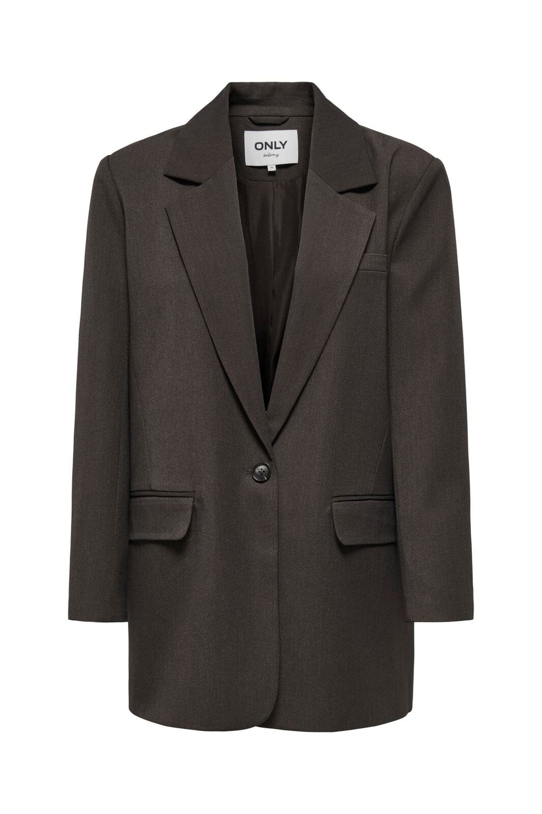 Only - Onlhattie-Lana L/S Overs Mel Blazer Tlr - 4985629 Chocolate Torte Melange