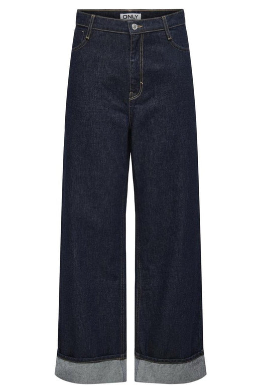Only - Onlhope Wide Fold Up Rinse Cro - 4740254 Dark Blue Denim Rinse