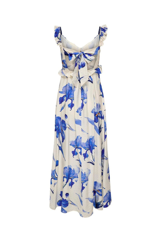 Only - Onlhyaci S/L Frill Long Dress - 4995371 Bright White Big Blue