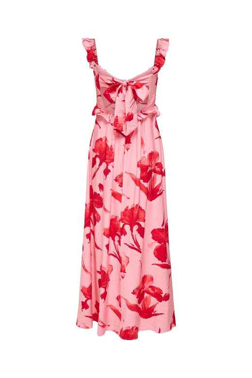 Only - Onlhyaci S/L Frill Long Dress - 4995372 Pink Icing Big Red