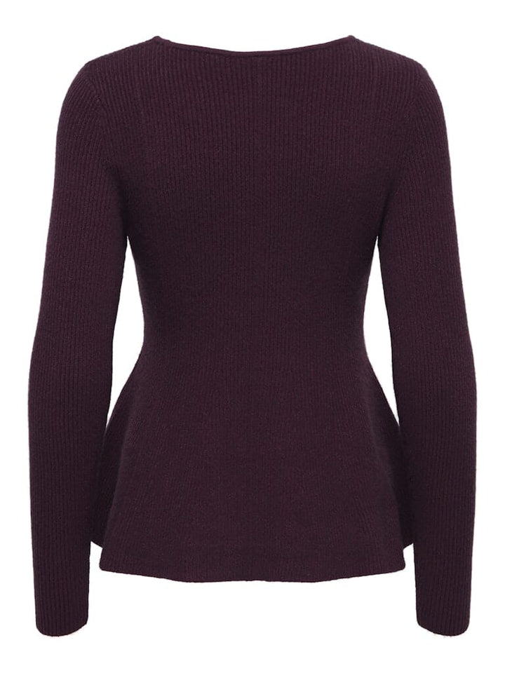 Only - Onlibi Life Ls V-Neck Rib Peplum Cc Knt - 5021071 Port Royale Strikbluser 