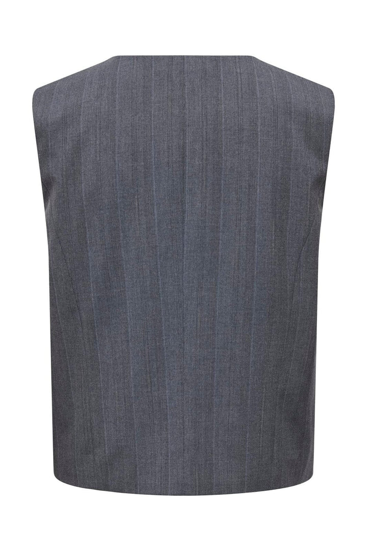 Only - Onljackie S/L Pinstr Asym Waistcoat Tlr - 5053850 Medium Grey Melange Pinstripe