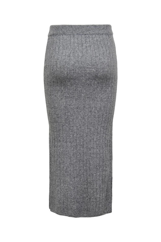 Only - Onljeanett Life Rib Long Skirt Cc Knt - 4774521 Medium Grey Melange